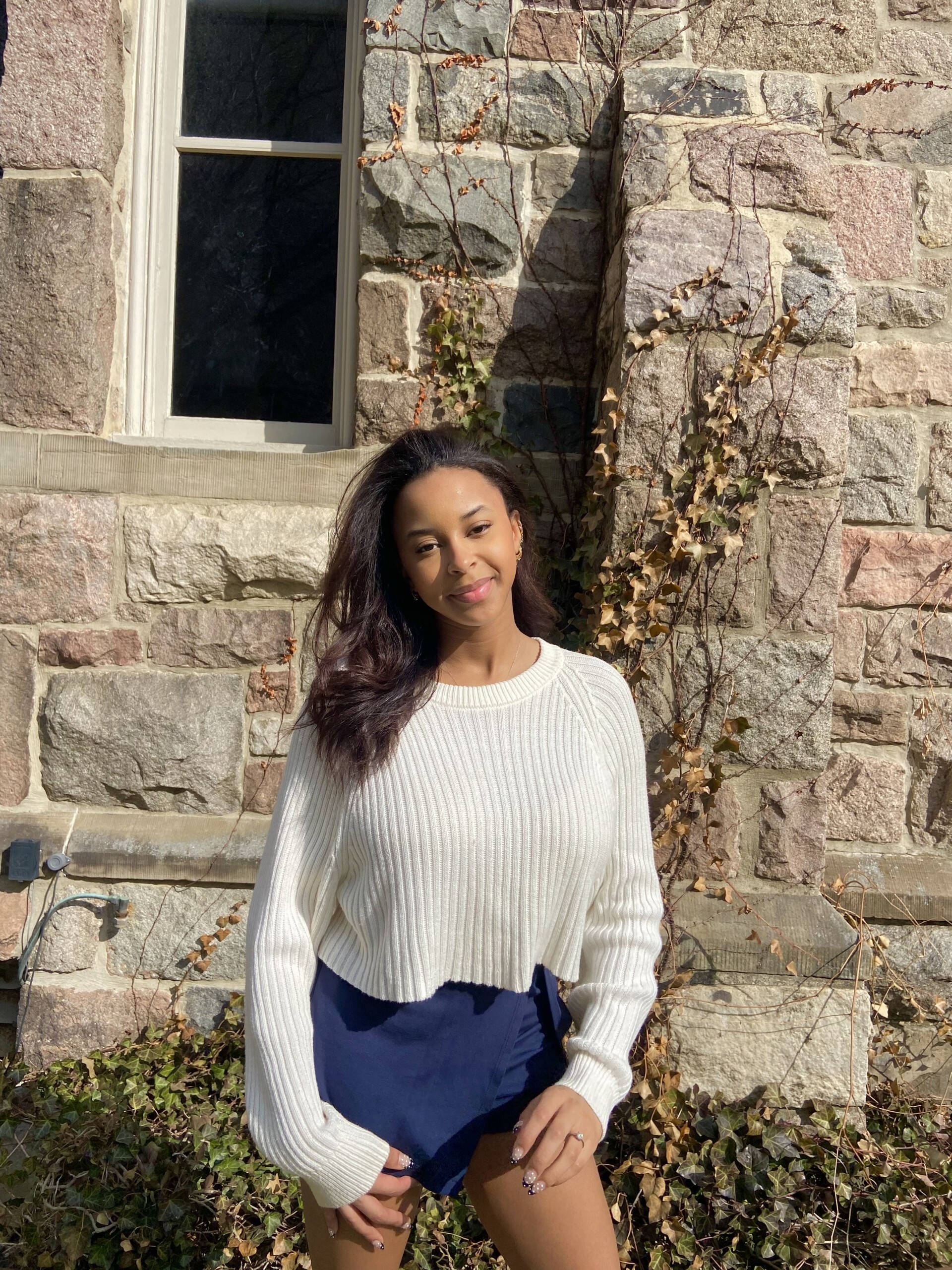 Carma posing outside